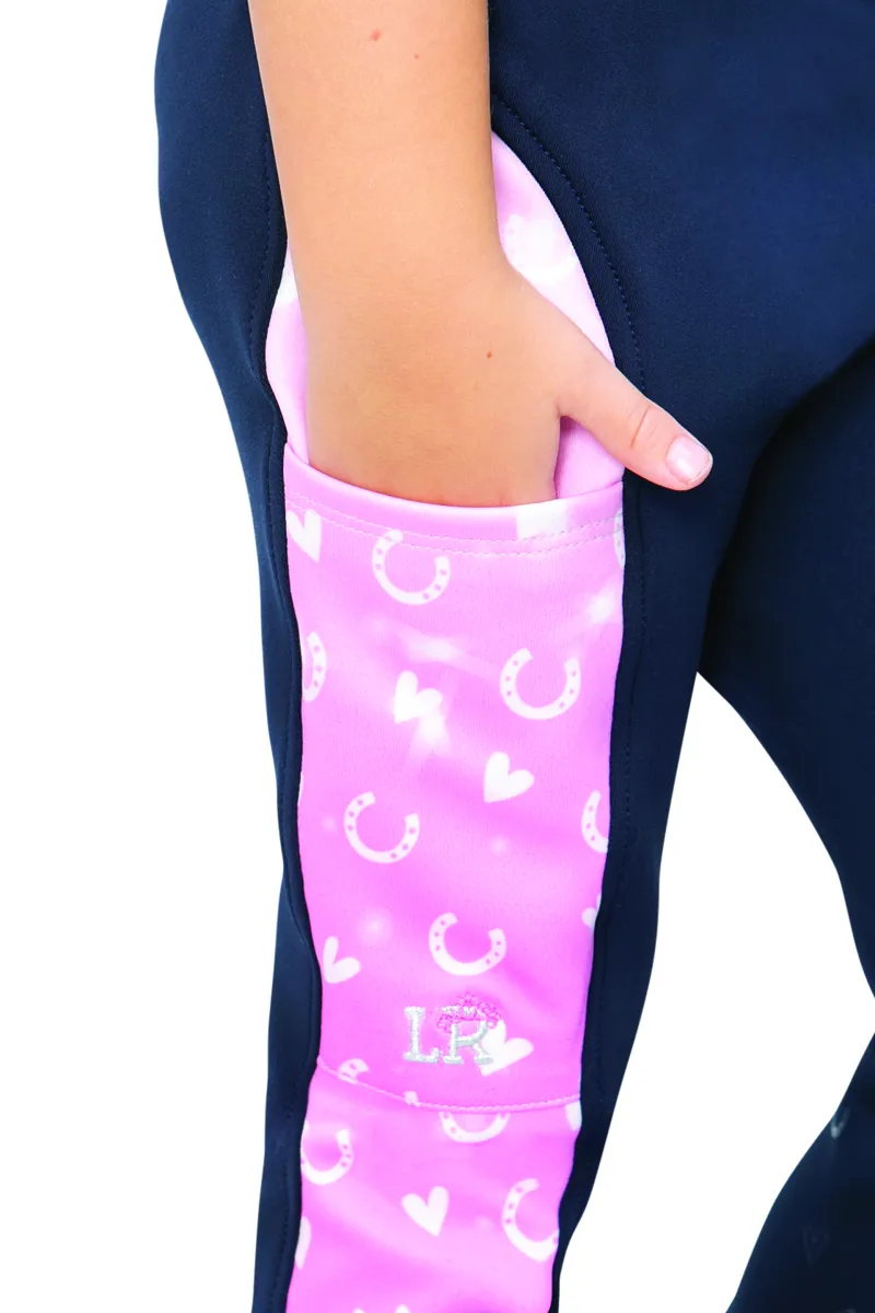 Pony Fantasy Riding Tights by Little Rider - Navy/Pink-1
